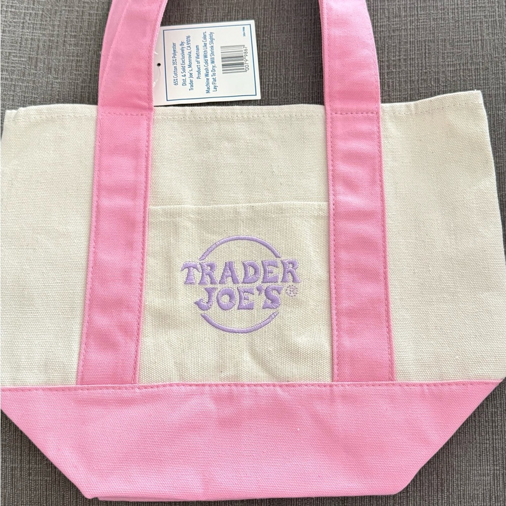 Pink mini Trader Joe’s bag
